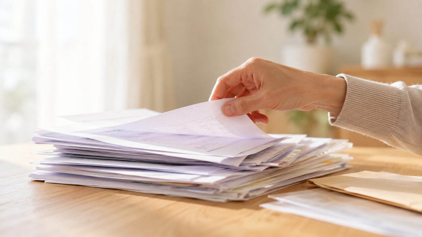 転校手続きに必要な書類を確認する様子